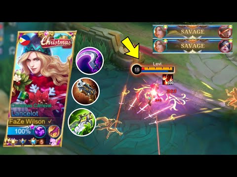 DOUBLE SAVAGE!! | LANCELOT PERFECT BUILD & EMBLEM SET FOR 1 SHOT! 🔥 | SOLO HARD CARRY GAMEPLAY