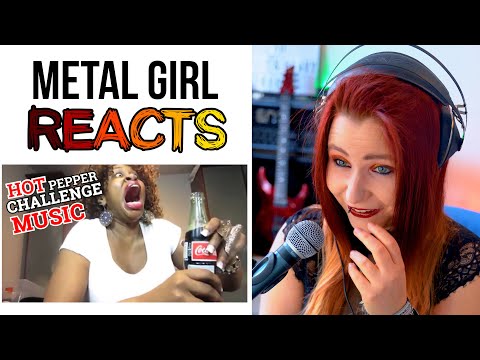 Metal Girl Reacts To - Funny Hot Pepper Challenge - Harmonizator Jazz & Metal Music