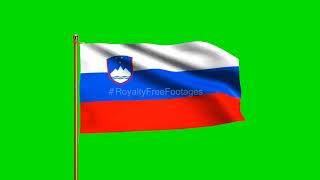 Slovenia National Flag | World Countries Flag Series | Green Screen Flag | Royalty Free Footages