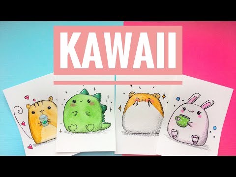 Drawing Cute (Kawaii) animals | Speedpaint