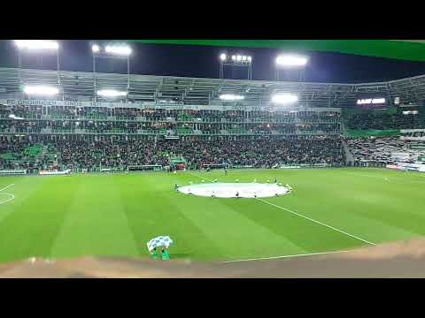 #grohee Opkomst spelers FC Groningen en SC Heerenveen met prachtige sfeeractie