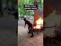 Lighting a Camp fire fart!?!? I’ve never seen this done before!  #camping #fire #funny