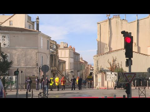 Marseille: Images of building partially collapsed after fire | AFP