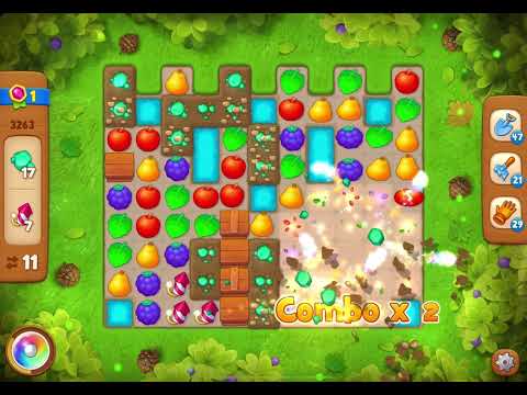 GardenScapes Level 3263 no boosters (17 moves)