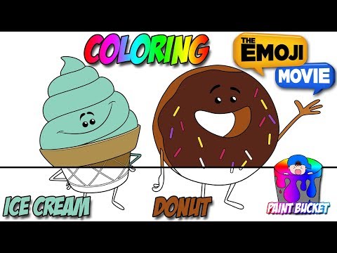 The Emoji Movie Coloring Pages - Ice Cream and Donut Emoji Coloring Book for Kids