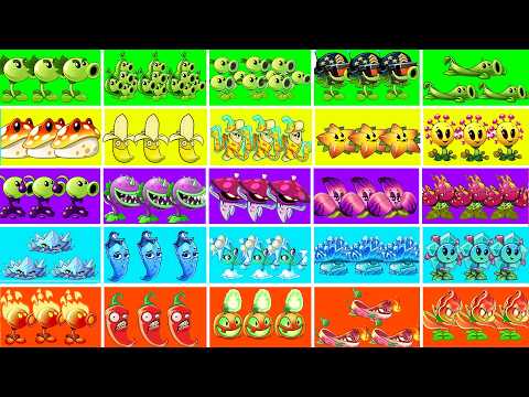 Random 25 Colorful Plants Vs All Zombies - Who Will Win? - Pvz 2 Plant vs Plant