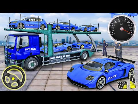 US Police Car Transporter Truck - Rescue Car Plane Transport Game | Android Gameplay
