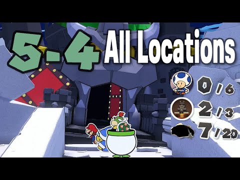 🌠 5-4 Bowser Castle - All Toads, Treasures, Holes and Blocks - Paper Mario