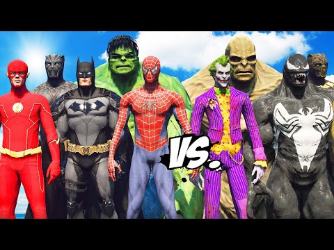 TEAM SUPERHERO VS TEAM SUPERVILLAIN - SUPER EPIC BATTLE