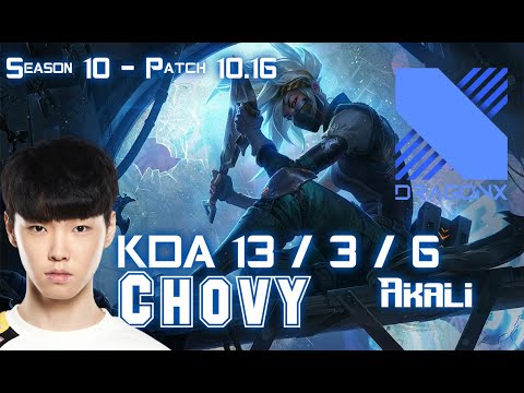 DRX Chovy AKALI vs YONE Mid - Patch 10.16 KR Ranked