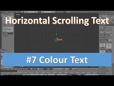 Horizontal Scrolling Text in Blender #7 Colour the Text