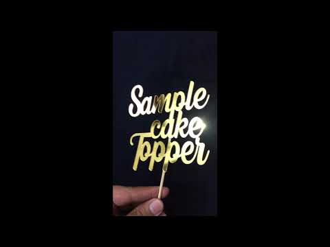 Birthday Cake Topper, Sample Acrylic Gold party Topper