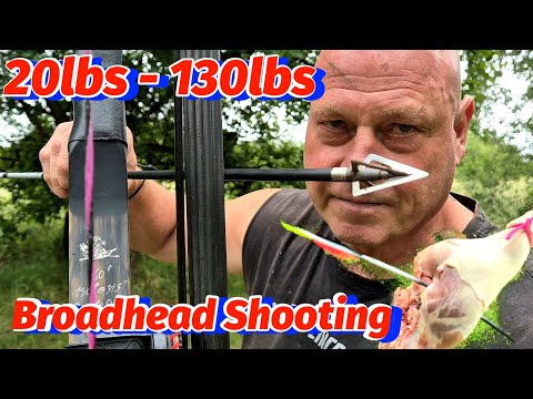 20lbs-130lbs Epic broadhead Pig Leg hunt multiple camera angles. Broadhead Test Bogensport Extrem 🏹💯