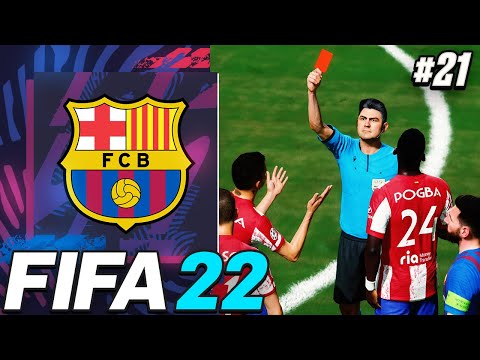 THIS RED CARD CHANGES EVERYTHING!!!😱 - FIFA 22 Barcelona Career Mode EP21