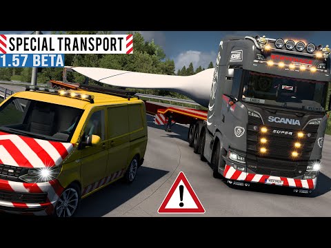 ETS2 1.57 Open Beta - NEW Special Transport Windkraftanlage Rotorblatt [3039] EURO TRUCK SIMULATOR 2