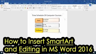 How to Insert SmartArt Graphic and Editing in MS Word 2016