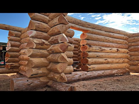 Incredible Time lapse Logs House Construction Method, Amazing Intelligent Log Cabin Build Process