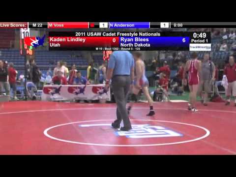 Cadet Freestyle 135 - Ryan Blees (ND) vs. Kaden Lindley (UT)