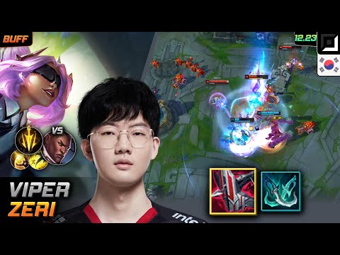 Viper Adc Zeri Build Immortal Shieldbow Lethal Tempo - Viper Zeri Match Highlight - LOL KR 12.23