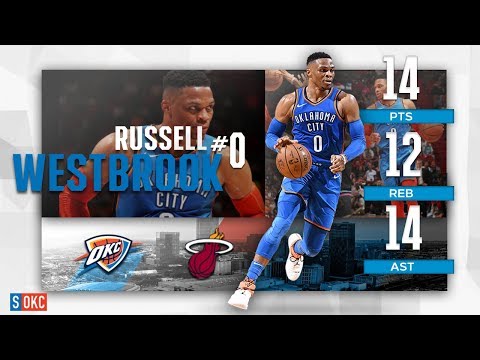 Russell Westbrook's Solid 14 Points, 14 Assist Night vs Heat | February 1st, 2019