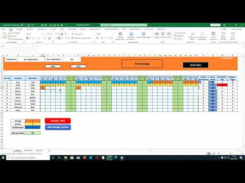 Urlaubsplaner und statistik mit Excel