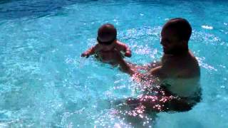 Daddy & Pierce's 1st dip in the pool