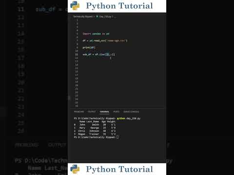 Integer Based Indexingslicing A Pandas Dataframe Python Tutorial