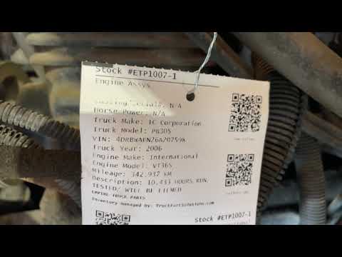 Video for Used 2006 International VT365 Engine Assy