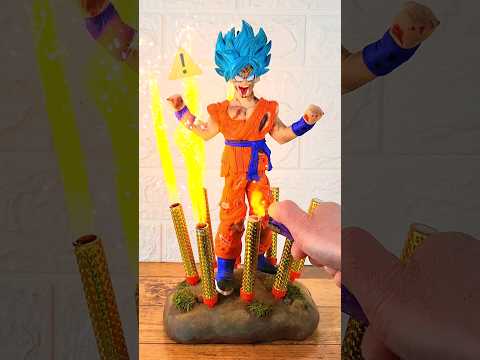 🌟 How to make DIORAMA GOKU S.SAIYAN BLUE in FIMO! 🔷🔹 #shorts #dragonball #actionfigures