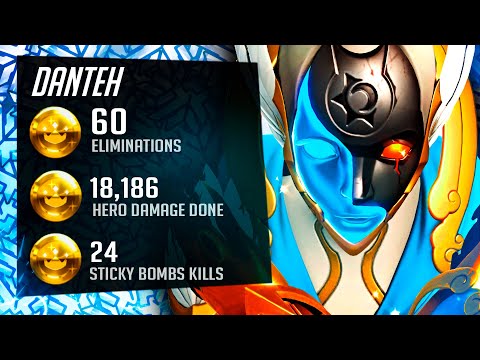 Danteh Best Echo in the World - 60 elims! [ Overwatch Season 31 Top 500 ]