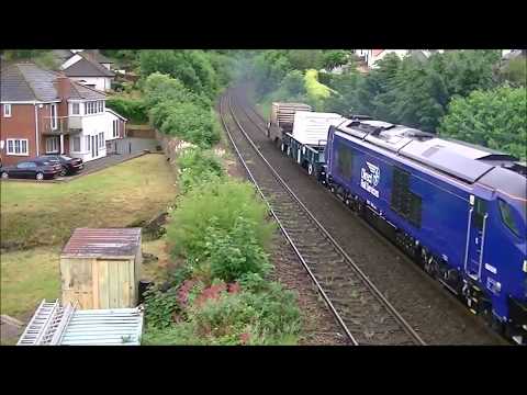 DRS 68001 & 68026 on flasks 02/06/2017 pass Conwy Waen Crossing