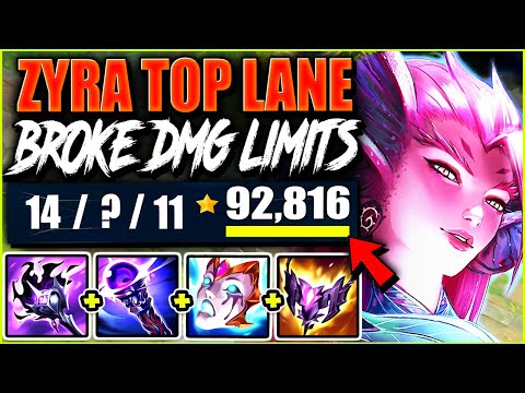 I BROKE DAMAGE LIMITS with Zyra Top Lane ~ 92.000 DAMAGE in the most 1v9 GAME EVER 💀💀 | s15 Gameplay