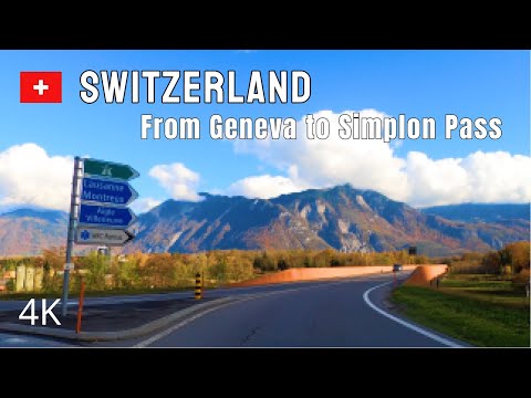 From Geneva to Simplon Pass. Complete Route. Switzerland 4K