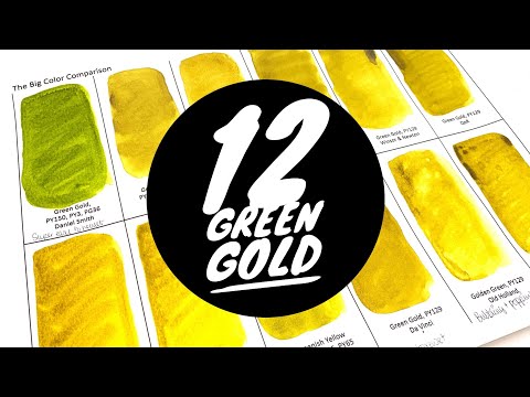 Colossal Color Showdown S2 Ep.5: Green Gold | Comparing 12 Watercolor Brands