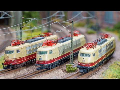 Die BR 103 in Spur N - meine Story, Teil 2, und Postwagen-Set Minitrix, IC-Sets Gutenberg / Germania