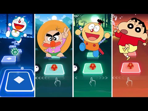 Doraemon VS Shinchan VS Kiteretsu VS Hagemary | Tiles Hop EDM Rush