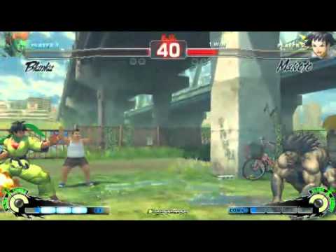 SSF4 AE: Choco Blanka (Blanka) vs FAXgimoto (Makoto) - Godsgarden 4 Pools