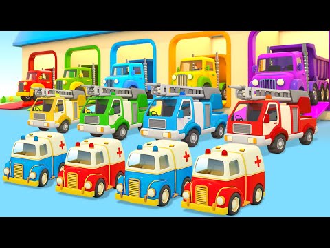 Emergency vehicles in action – helper cars in German | Three episodes in one cartoon