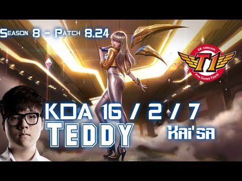 SKT T1 Teddy KAI'SA vs EZREAL ADC - Patch 8.24 KR Ranked
