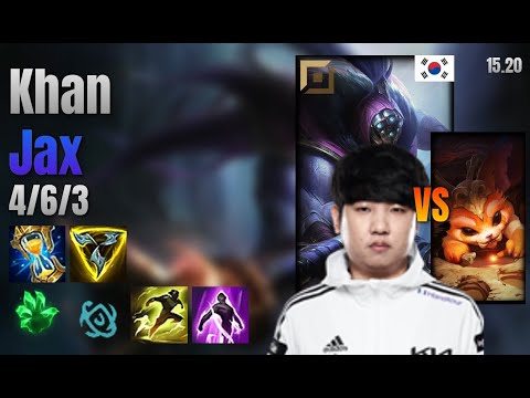 Khan Top Jax vs Gnar lol KR solo rank Full Game 15.20 | 칸 잭스 vs 나르