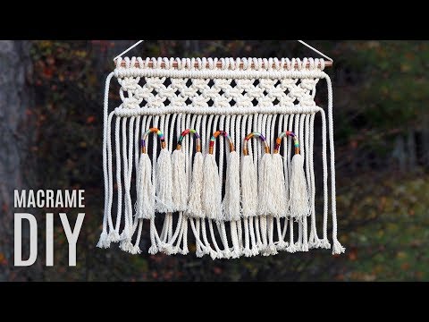 DIY Macrame Wall Hanging Leaves with Flower