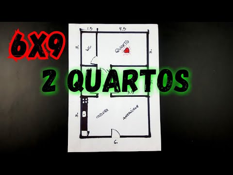 planta Baixa 6x9 com 2 Quartos