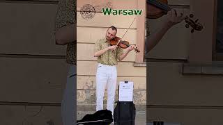 Violin Player in Old Town Warsaw, Poland