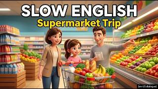 Family Shopping at the Supermarket | Easy English Conversation for Beginners | A2 English Story