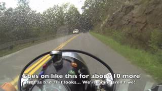 preview picture of video 'Ural Sidecars on the Blue Ridge Parkway in the rain'