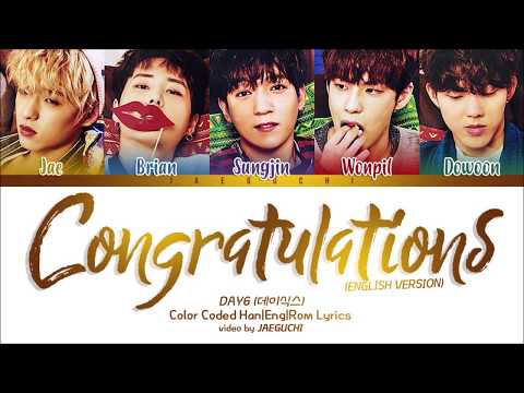 DAY6 (데이식스) - Congratulations (English ver.) Color Coded Lyrics