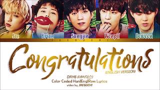DAY6 (데이식스) - Congratulations (English ver.) Color Coded Lyrics