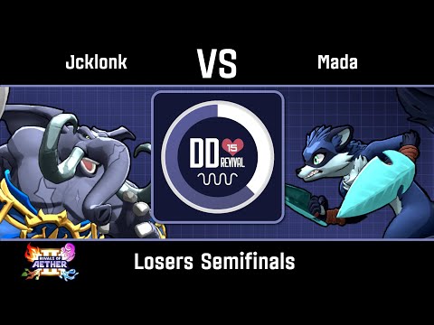 Jcklonk (Loxodont) vs Mada (Maypull) - Rivals of Aether 2 Losers Semifinals -  DD15: Revival