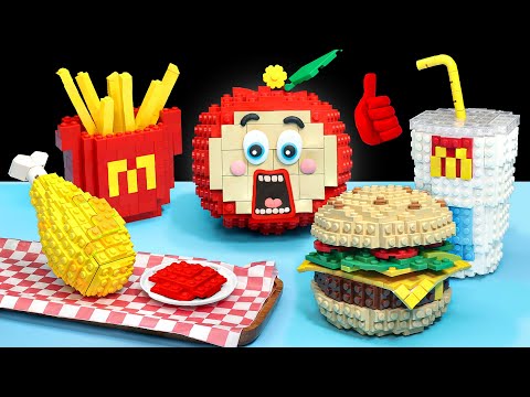 LEGO McDonald's Drive-Thru Machine 🍔 GIANT LEGO McDonald’s vs KFC Burger | Cooking Challenge ASMR