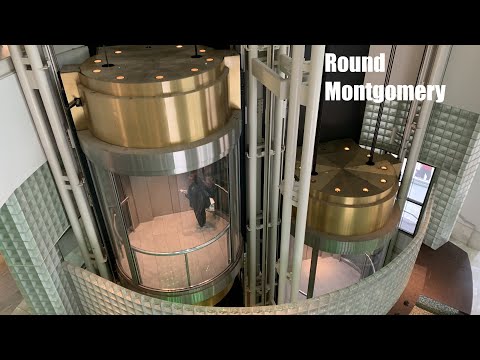 Round Montgomery Traction Elevators @ Circle Center Mall - Indianapolis, IN